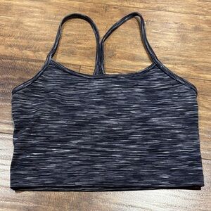 Aerie Black and Gray Striped Crop Top